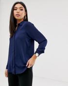Asos Design Soft Long Sleeve Shirt-blue