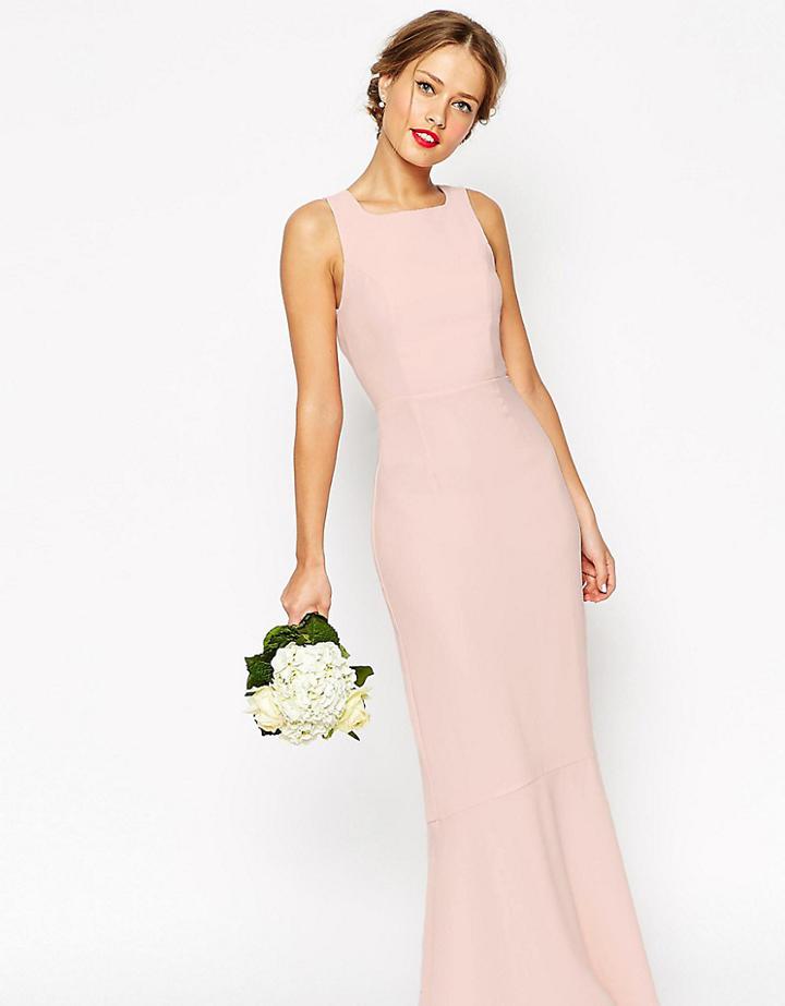 Asos Petite Wedding Maxi Dress With Fishtail - Pink