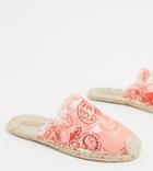 Asos Design Wide Fit Josie Espadrille Mules In Floral Print-multi