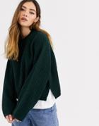Weekday Cassandra Sweater In Dark Green