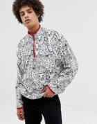 Asos Design Two-piece Fleece Tracksuit With Half Zip Oversized Sweatshirt/skinny Sweatpants With Animal Print - Multi