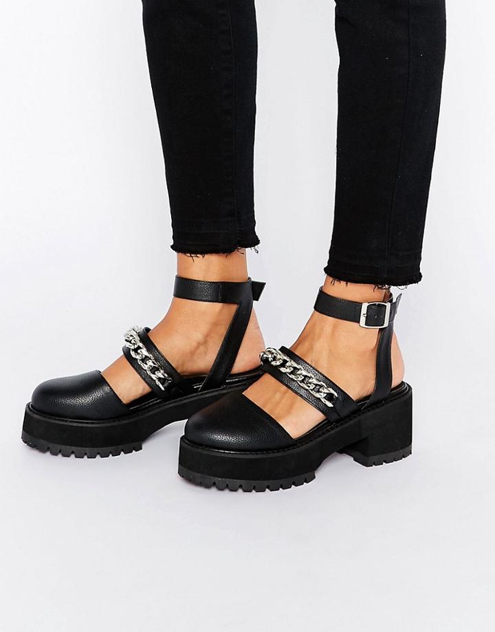 Asos On Cloud Nine Chunky Sandals - Black