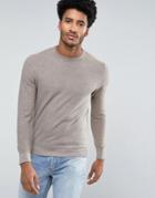 Mango Man Textured Sweater In Brown Marl - Brown