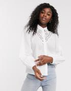 New Look Cutwork Detail Blouse In White