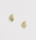 Kingsley Ryan Sterling Silver Gold Plated Feather Stud Earrings