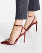 Asos Design Precious High Heeled Shoes In Chocolate And Blush-brown