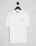 Fred Perry Textured Knitted T-shirt In White