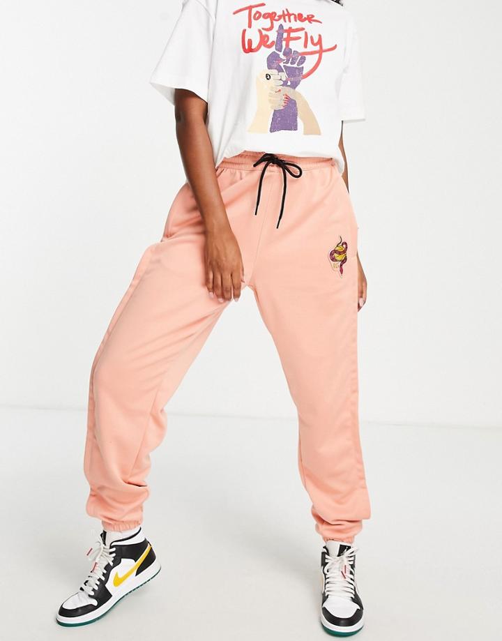 Nike Basketball Dri-fit Retro Fly Polyknit Track Pants In Pink