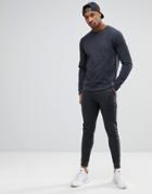 Asos Tracksuit Sweatshirt/super Skinny Joggers In Charcoal - Gray