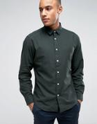 Esprit Regular Fit Long Sleeve Shirt In Cotton Twill - Green