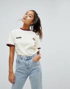 Ellesse Ringer T-shirt With Retro Back Graphic - Cream