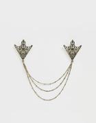Asos Edition Intricate Collar Tips In Burnished Gold - Gold
