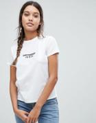 Asos T-shirt With Empowered Rose Print - White