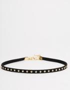 Asos Studded Choker Necklace - Black