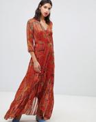 Ba & Sh Disy Maxi Wrap Dress - Orange