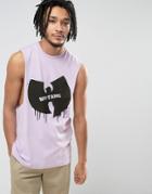 Asos Wu Tang Clan Sleeveless T-shirt With Dropped Armhole In Purple - Purple
