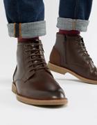 New Look Faux Leather Boots In Dark Brown - Brown