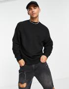 River Island Script Embroidered Sweatshirt In Black