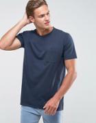 Abercrombie & Fitch Pocket T-shirt Slim Fit Garment Dye In Navy - Navy