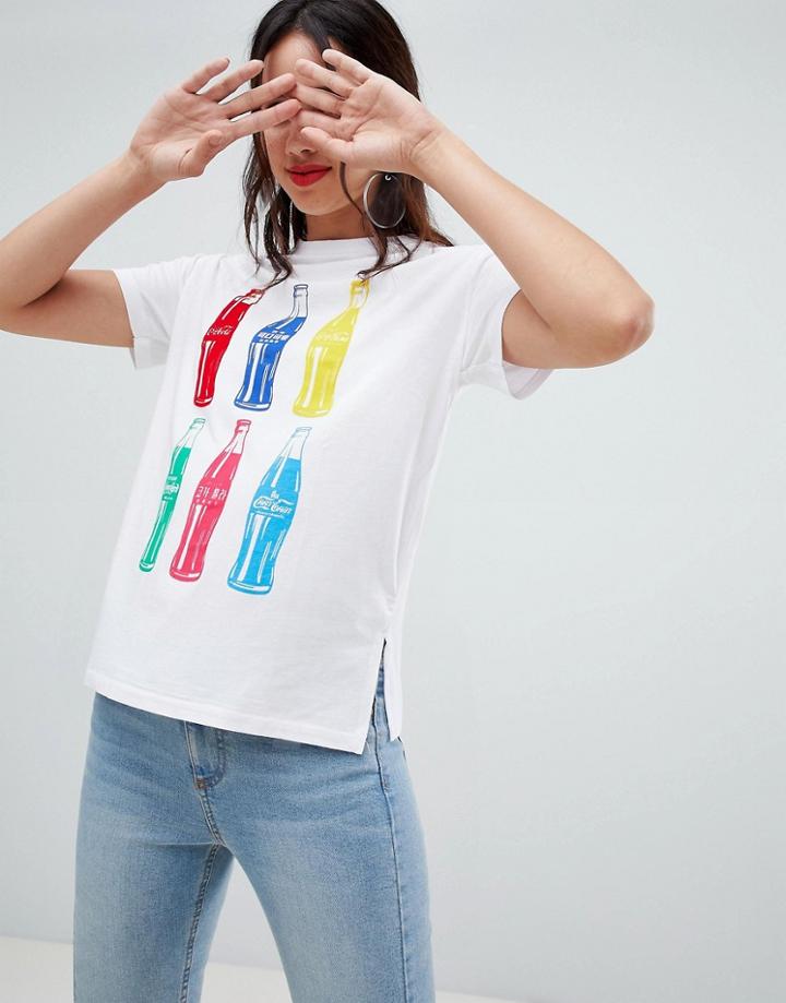 Stradivarius Coca Cola Tee With Bottles - White