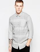Minimum Large Stripe Casual Shirt - Gray