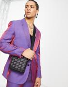 Asos Design Oversized Suit Jacket In Iridescent Purple-multi