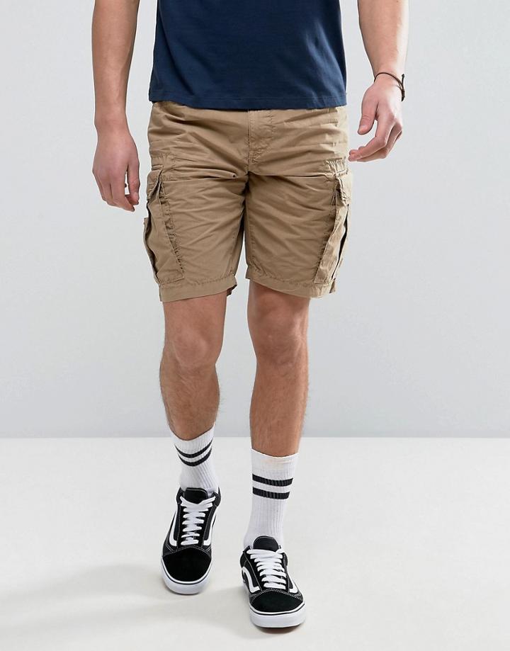 Napapijri Noto Cargo Shorts In Beige - Beige