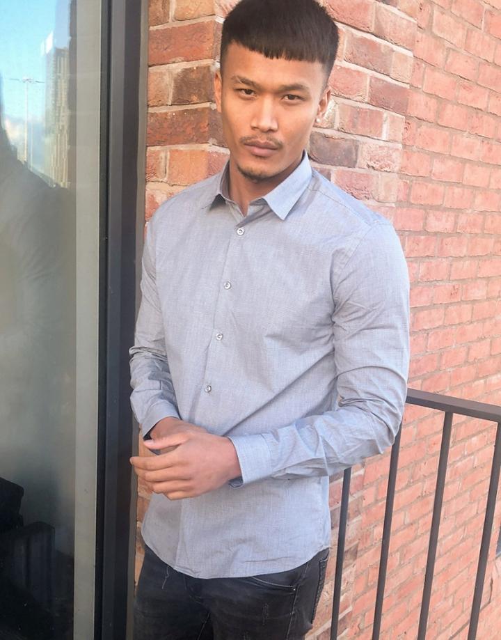 Shelby & Sons Shirt In Black And White Micro Check