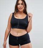 Asos Curve Mix And Match Crop Bikini Top With Hook And Eye - Black