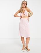 Monki Midi Skirt In Pale Pink - Part Of A Set