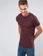 Asos Extreme Muscle T-shirt With Crew Neck And Stretch - Red