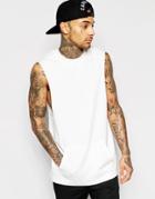 Asos Sleeveless T-shirt In Heavyweight Jersey With Side Zips And Pocket - Off White