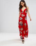 Parisian Floral Maxi Dress - Red