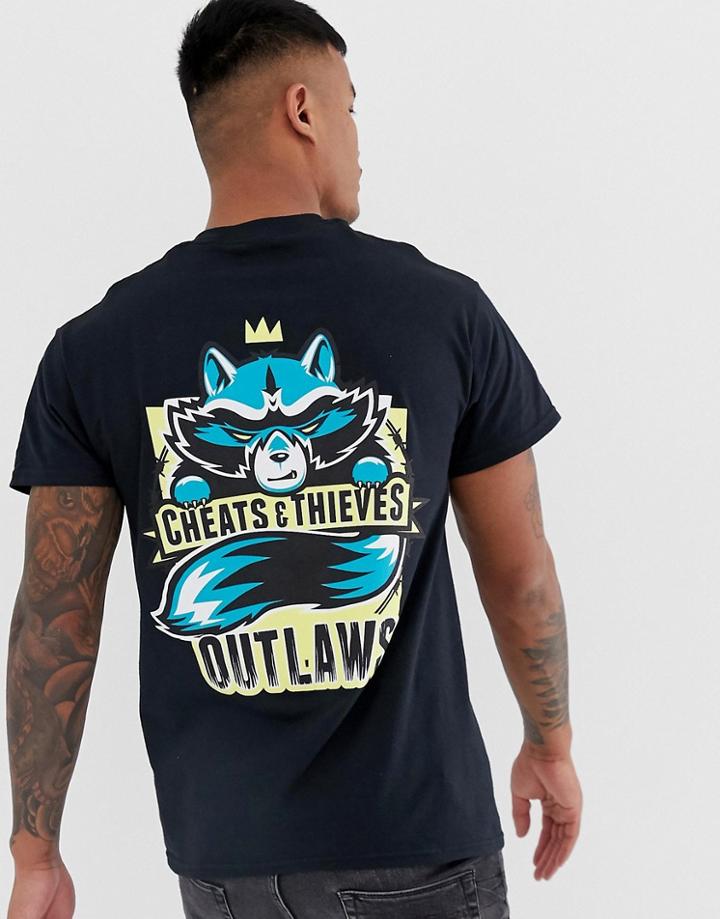 Cheats & Thieves Outlaws Back Print T-shirt - Black