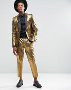 Asos Slim Suit Pant In Gold - Gold