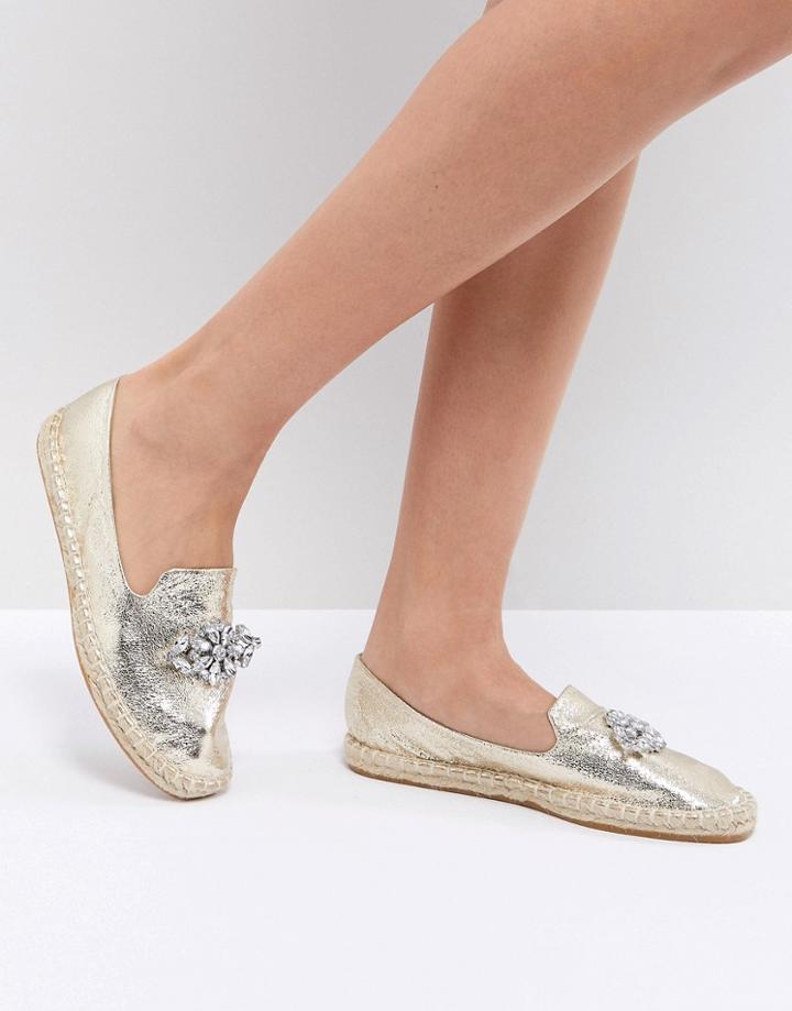 Asos Janeen Embellished Espadrilles - Gold
