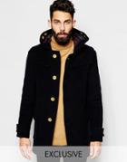 Gloverall Duffle Coat With Contrast Buttons Exclusive - Navy