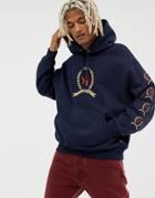 Tommy Jeans 6.0 Limited Capsule Hoodie With Repeat Crest Logo In Navy - Navy