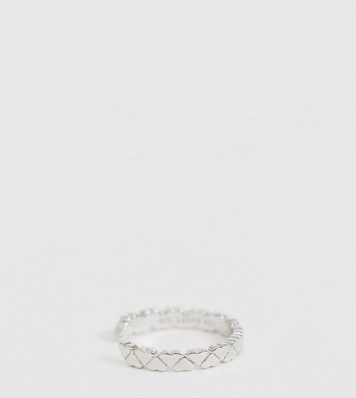 Ted Baker Silver Heart Detail Ring - Silver