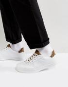 Asos Sneakers In White With Leopard Print Detail - White