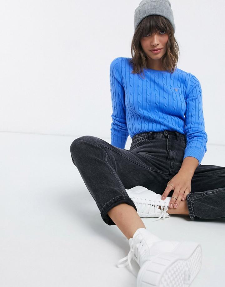 Gant Cableknit Sweater In Blue