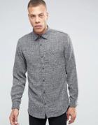 Adpt Shirt With Pocket In Hatched Fabric Detail - Black