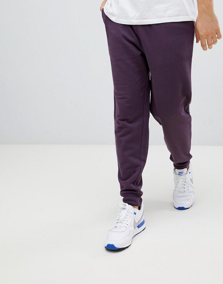Asos Design Slim Joggers In Dark Purple - Purple