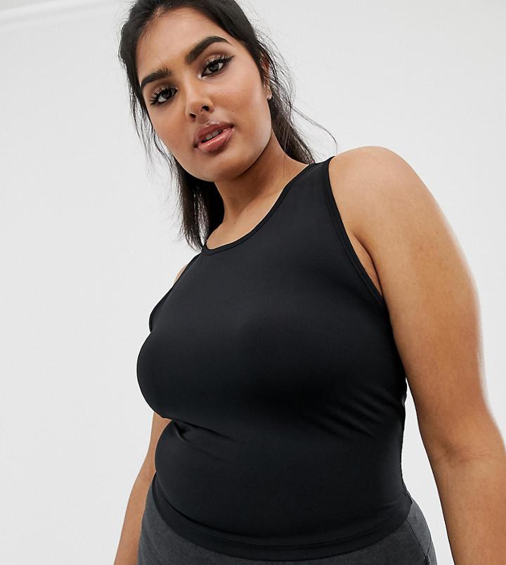 Asos 4505 Curve Slightly Cropped Tank Top - Black