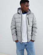 Burton Menswear Puffer Jacket In Gray - Gray