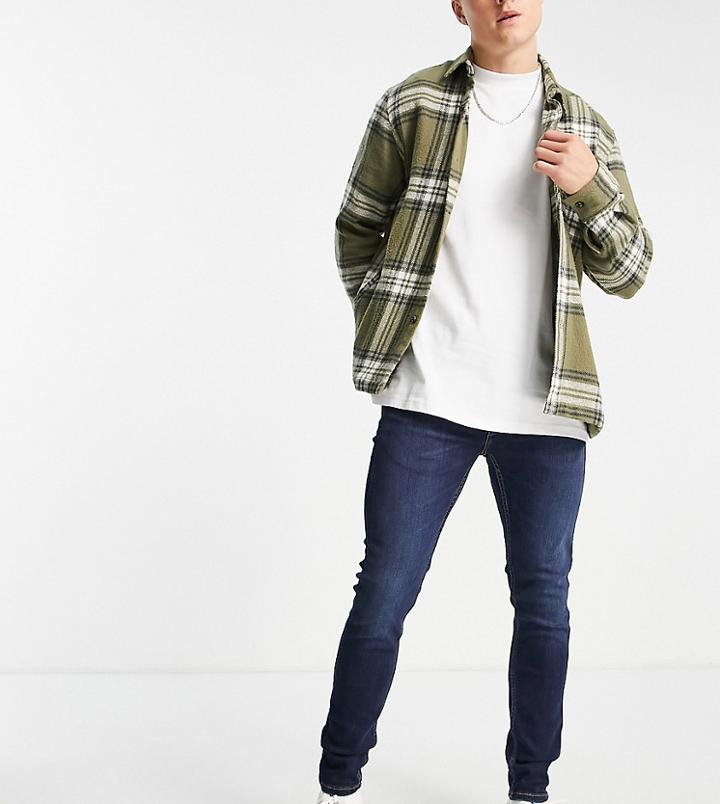 Levi's X Asos Exclusive 519 Super Skinny Jeans In Dark Blue Wash-blues