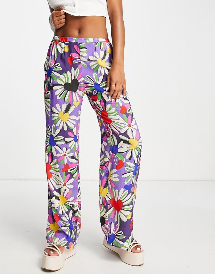 Weekday Harper Retro Floral Print Pants In Multi - Part Of A Set