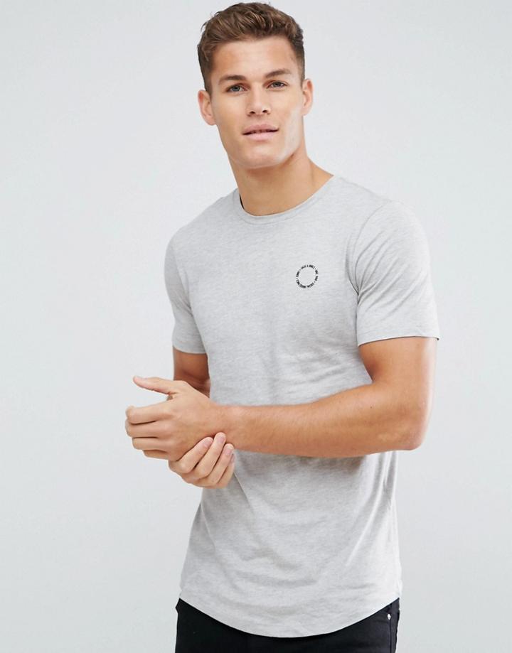 Jack & Jones T-shirt With Chest Branding - Gray