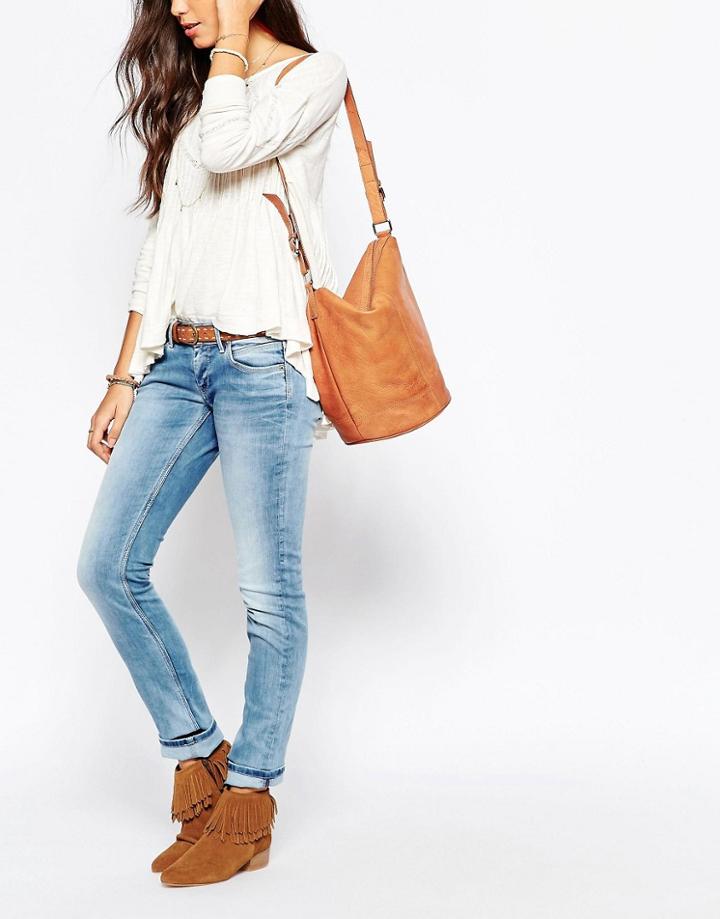 Pepe Jeans Ariel Light Wash Skinny Jeans - Blue
