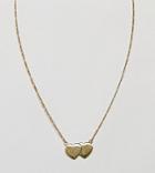 Asos Gold Plated Sterling Silver Floating Double Hearts Necklace - Gold